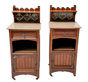 Two Arts & Crafts Nightstands by Gustave Serrurier-Bovy, 1900s